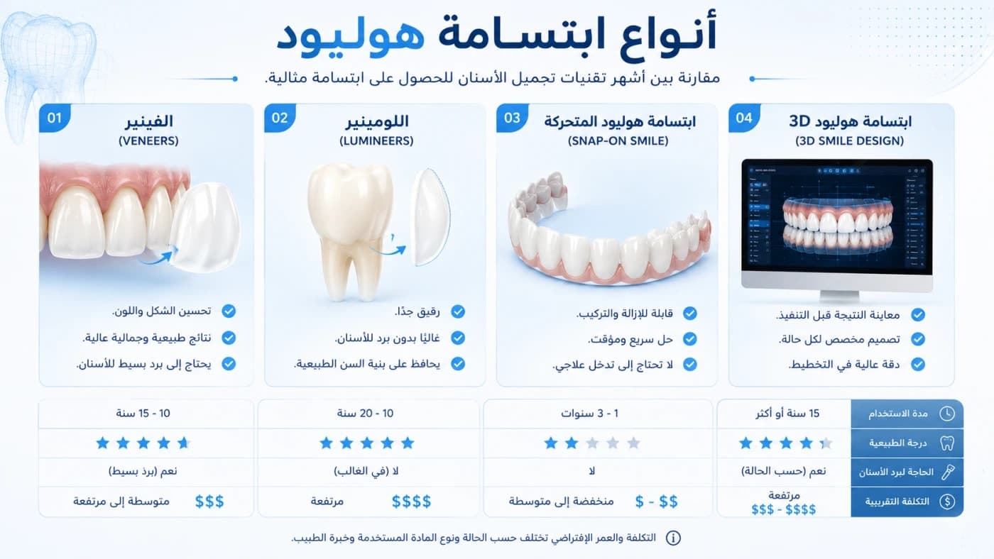 تعرف علي انواع ابتسامة هوليود
