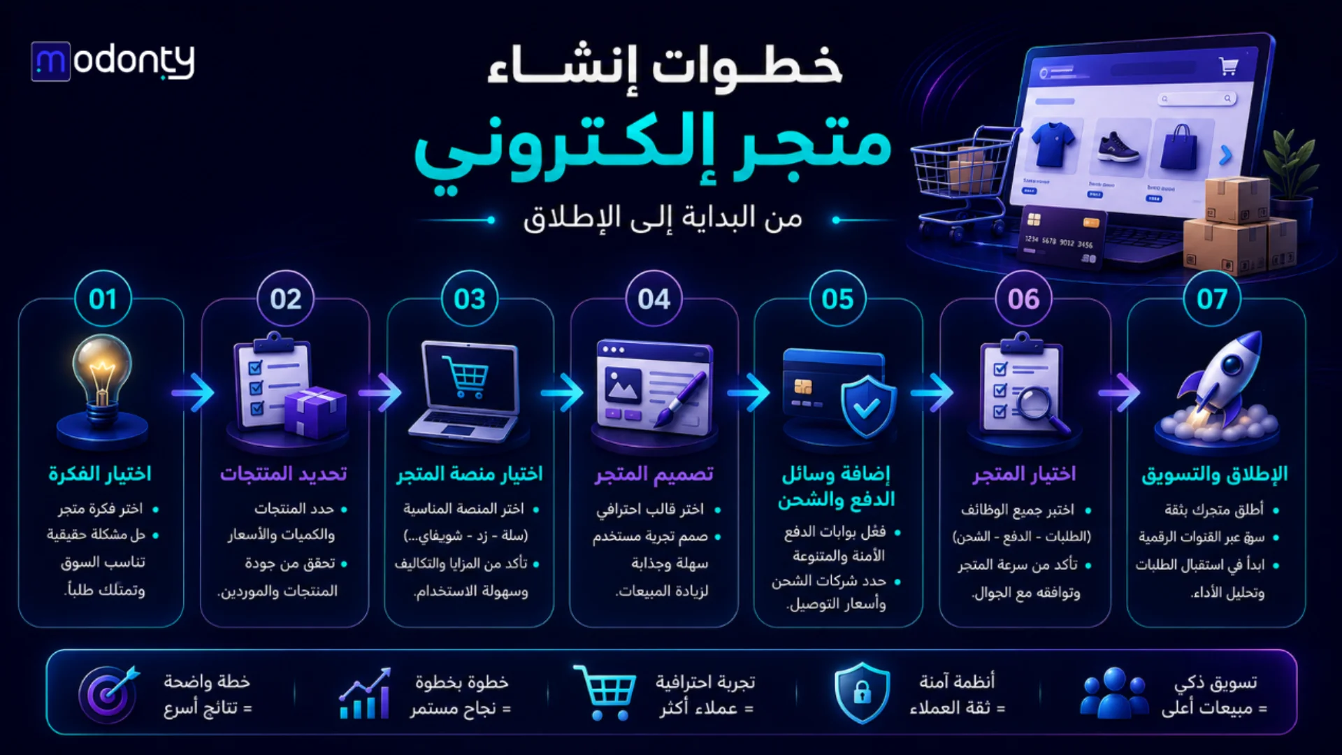 خطوات إنشاء متجر إلكتروني