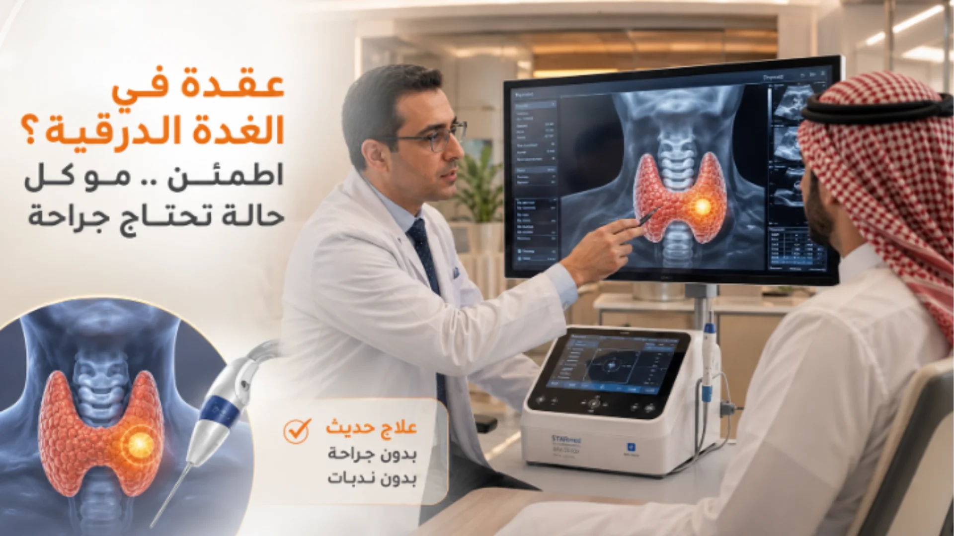 علاج اورام الغدة الدرقية بدون جراحة في مصر التشخيص والعلاج الدقيق د. شريف الفاتح