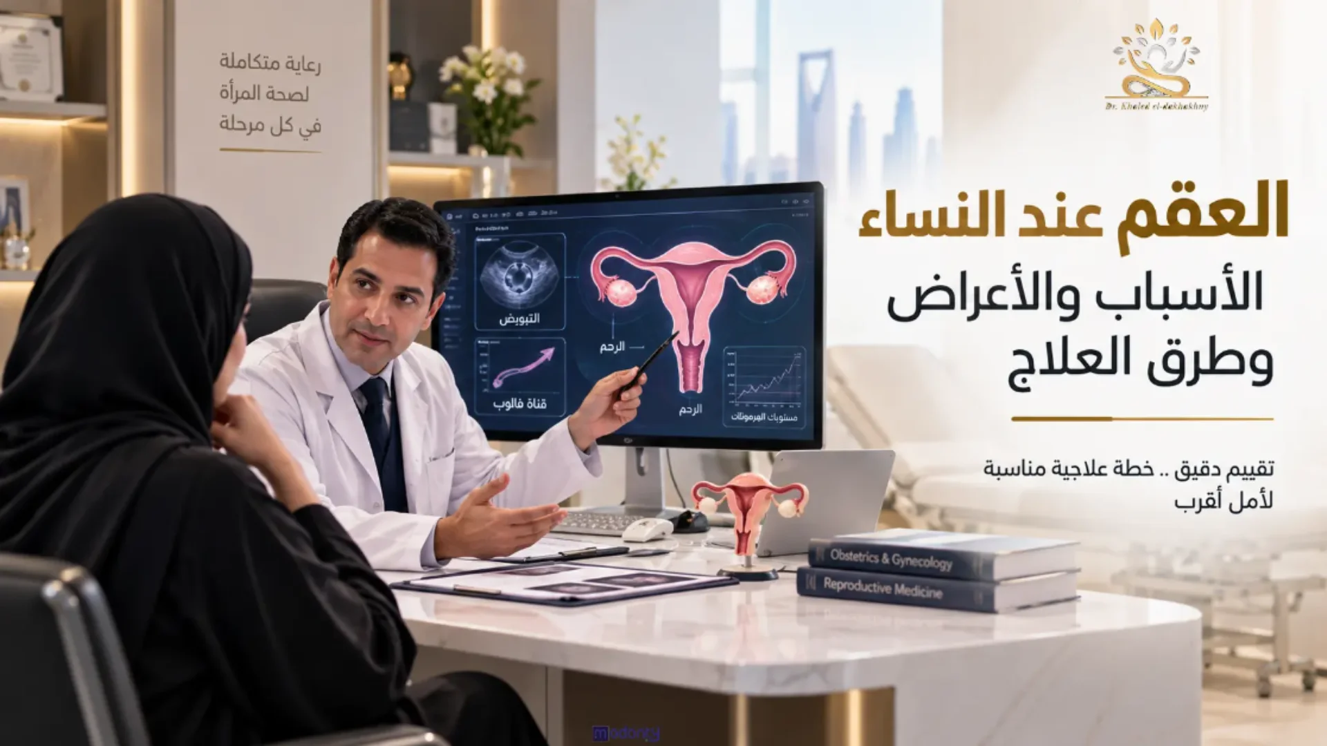 مشاكل تأخر الحمل والعقم عند النساء: تشخيص وعلاج بعيادات د. خالد الدخاخني بالقاهرة.