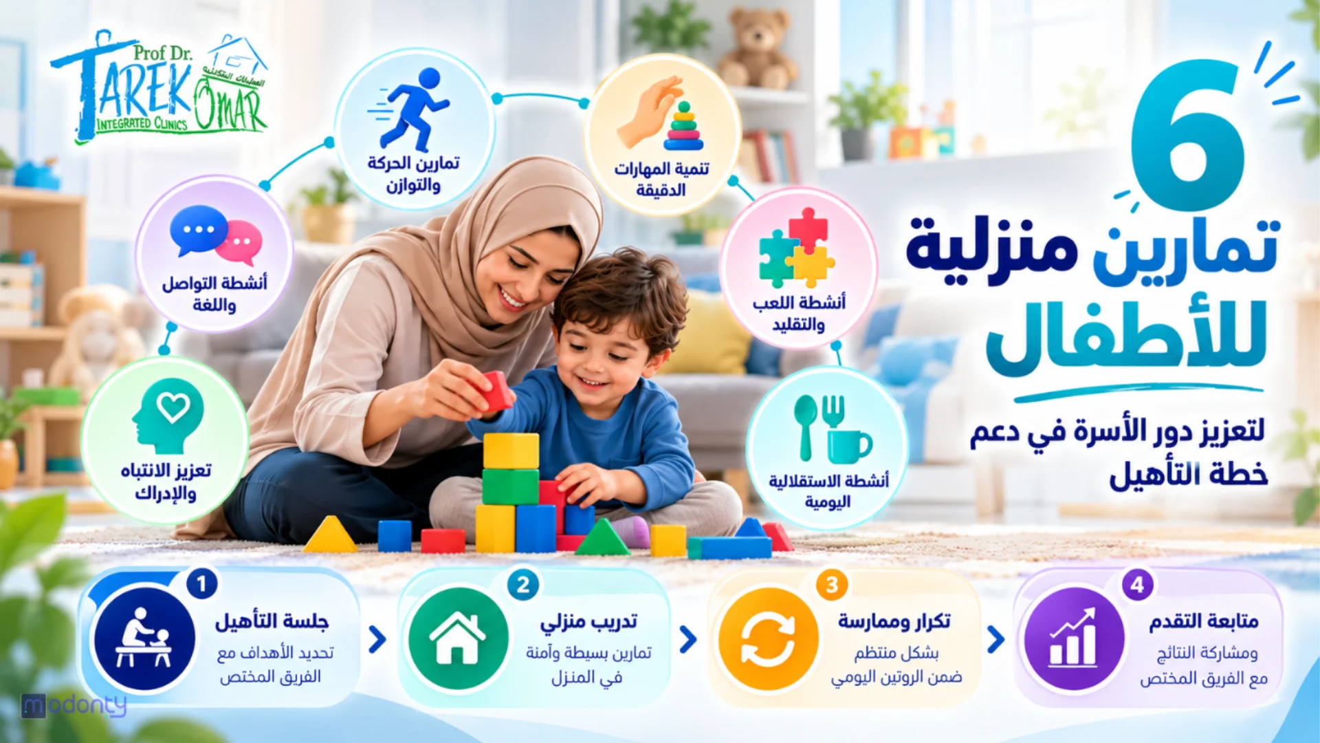 تمارين منزلية للأطفال لدعم خطة تأهيل الطفل