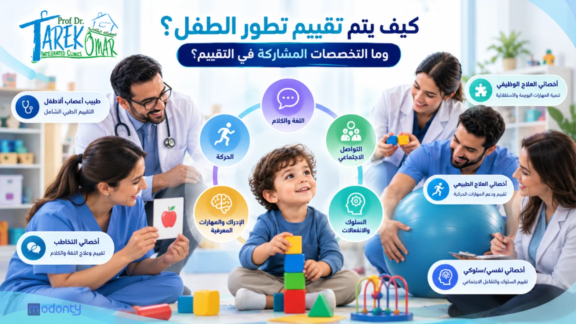 كيف يتم تقييم تطور الطفل؟ والتخصصات المشاركة في التقيم