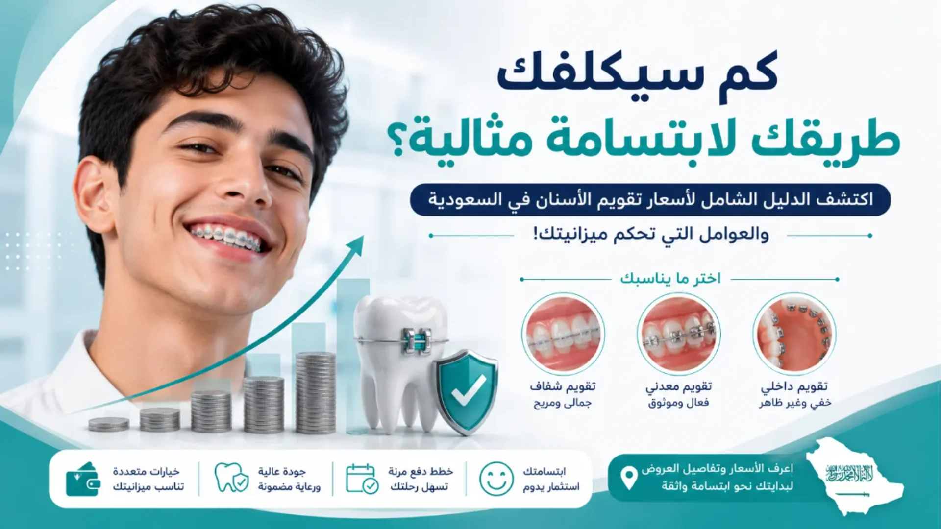 أسعار تقويم الأسنان بالسعودية: دليل شامل للتكلفة والعوامل المؤثرة