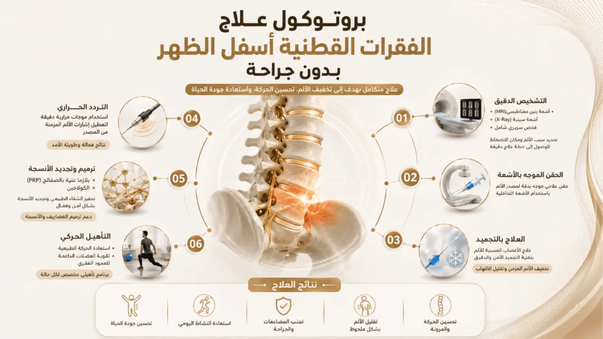 برتوكول علاج الفقرات القطنية بدون جراحة