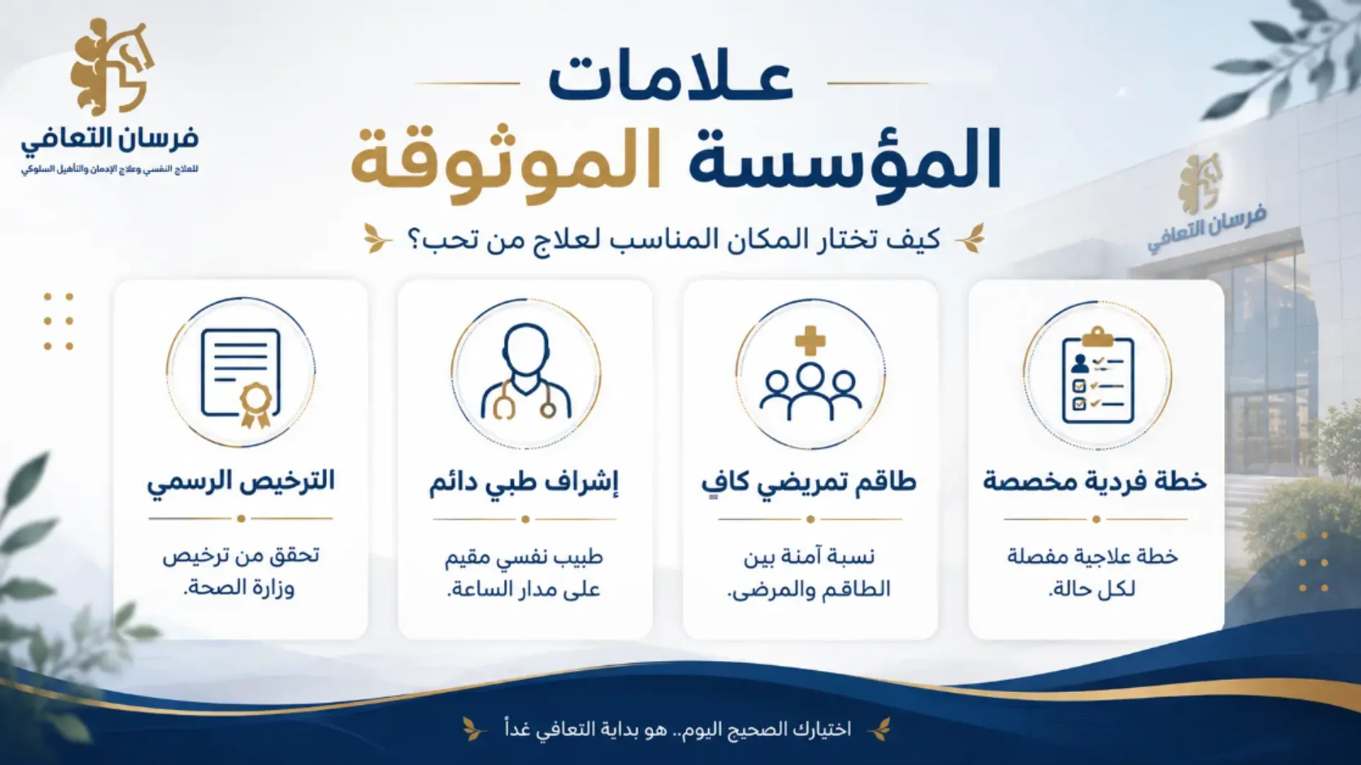 مؤسسة فرسان التعافي بالجيزة: دليلك لاختيار مركز علاج ادمان موثوق للسعوديين بمصر
