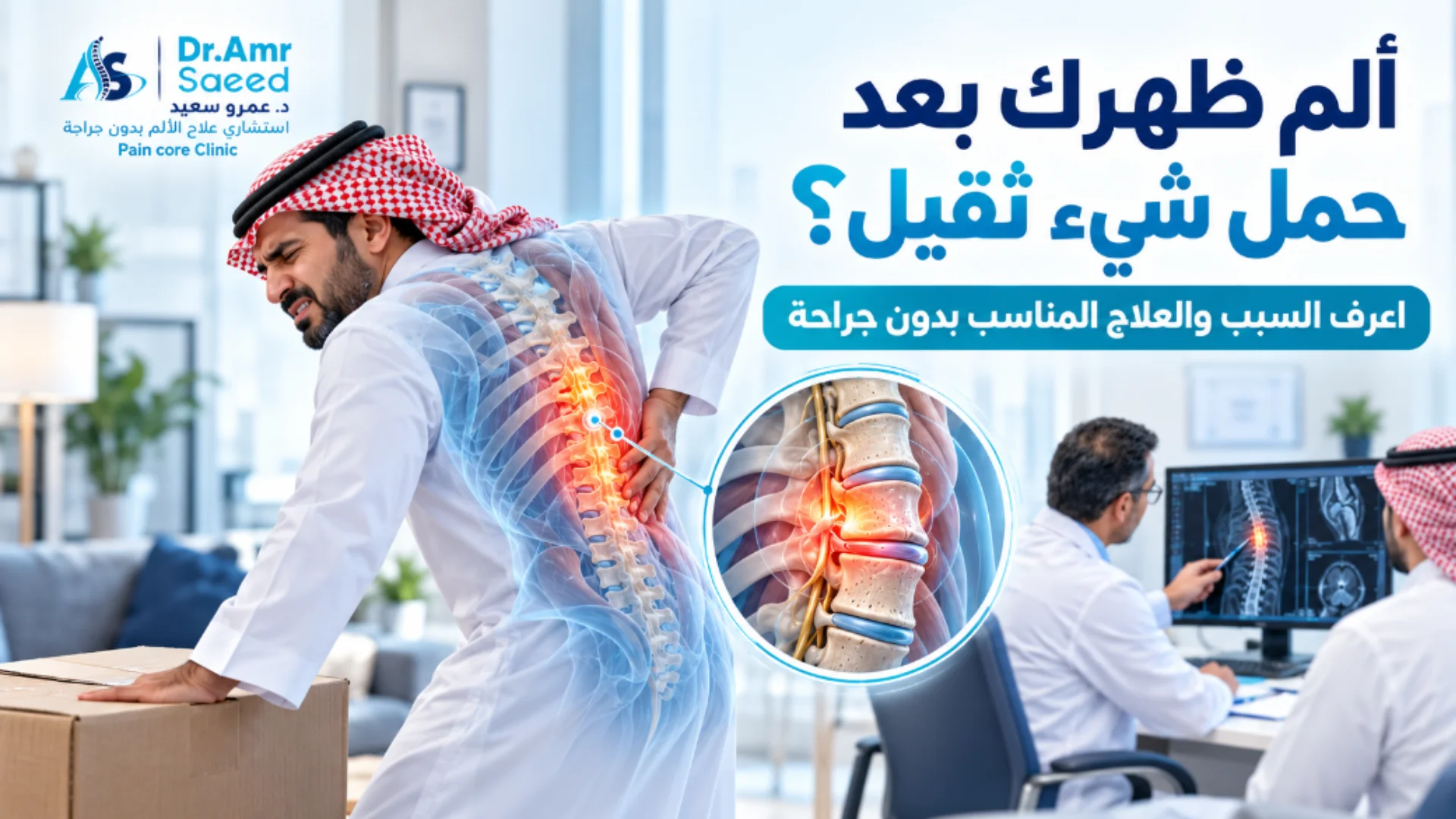 ألم في منتصف الظهر بعد حمل شي ثقيل